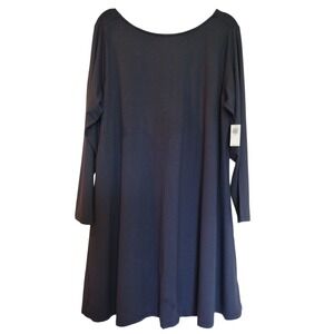 Old Navy Dress Woman's 2X‎ Gray Mini Swing Boat Neck Scoop Back Long Sleeves